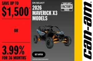 Read more about the article Save up to $1,500 OR 3.99% for 36 months on select 2026 Maverick X3 Turbo models