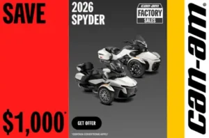 Read more about the article Save up to $1,000 on 2026 Spyder models