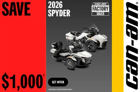 You are currently viewing Save up to $1,000 on 2026 Spyder models